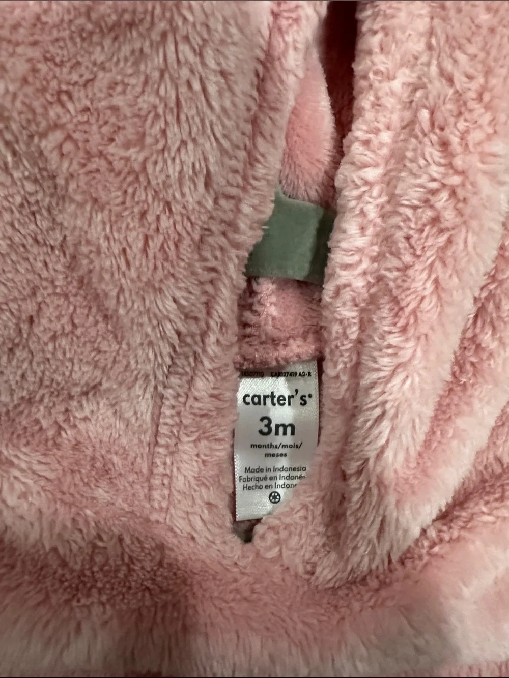 Carter's Pink Plush Hooded Pullover Sweatshirt